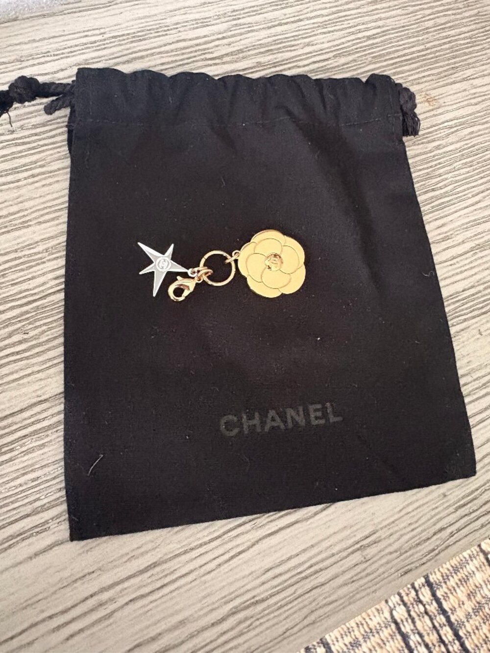 New Chanel Gold Flower and Star Charm